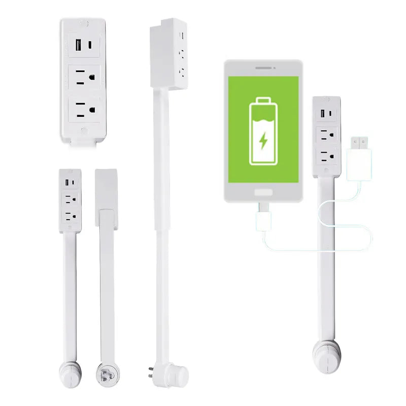 🔌Extensor de Tomacorriente Giratorio 180° con USB y USB-C | AXORA RD| ENVIO GRATIS 🚚