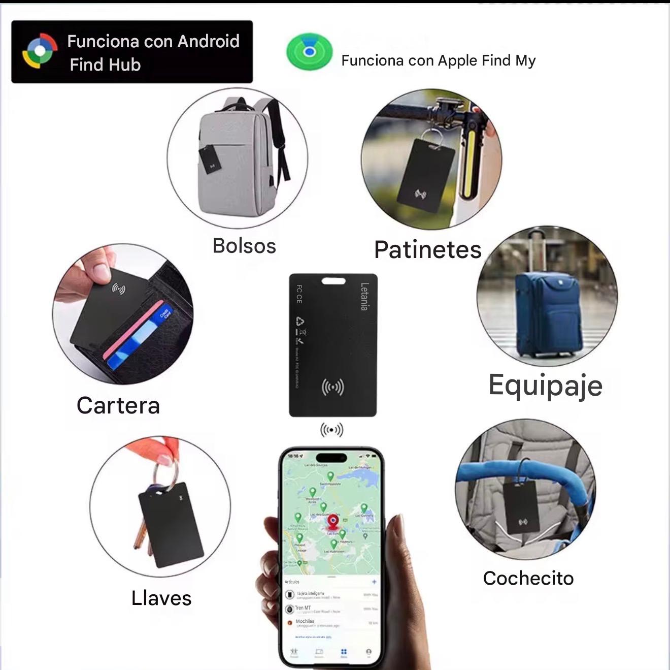 Tarjeta GPS Inteligente para Cartera y Equipaje | Compatible con iPhone y Android | AXORA RD