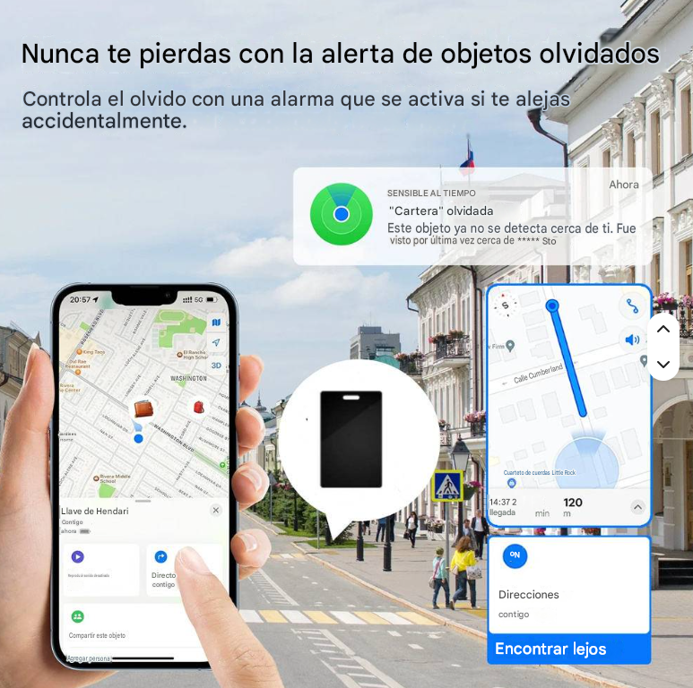 Tarjeta GPS Inteligente para Cartera y Equipaje | Compatible con iPhone y Android | AXORA RD